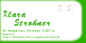 klara strohner business card